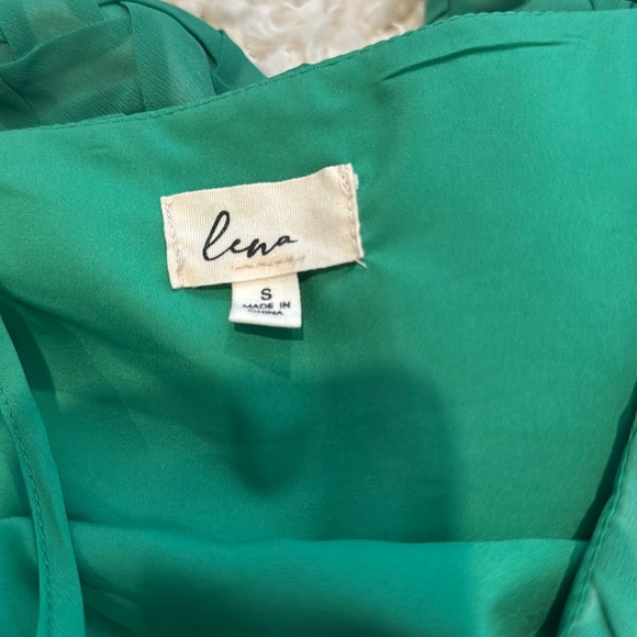 HOST PICK! Green Woven Boutique Dress Spaghetti Strap Small - Picture 9 of 10